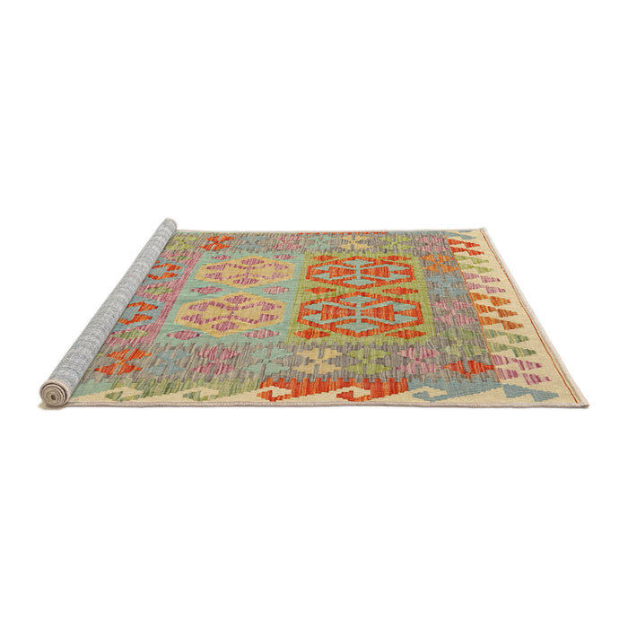 Serging Thickness of Machine Washable Contemporary Sunrise Orange Rug, wshcon2232