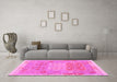 Machine Washable Southwestern Pink Country Rug in a Living Room, wshcon2232pnk