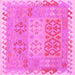 Square Southwestern Pink Country Rug, con2232pnk