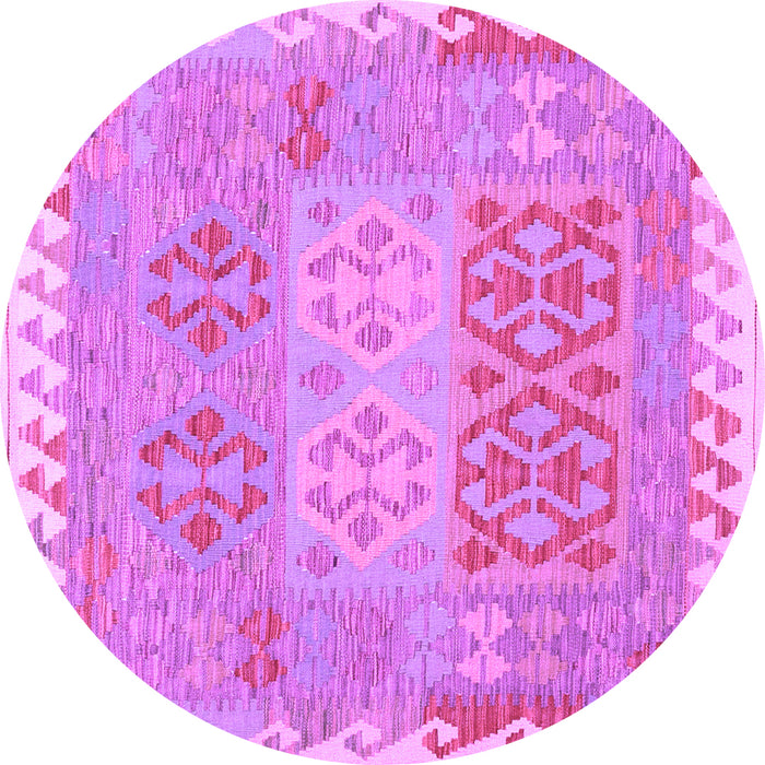 Round Southwestern Purple Country Rug, con2232pur