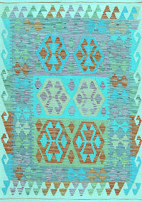 Southwestern Light Blue Country Rug, con2232lblu