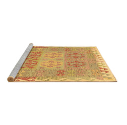 Sideview of Machine Washable Southwestern Brown Country Rug, wshcon2232brn