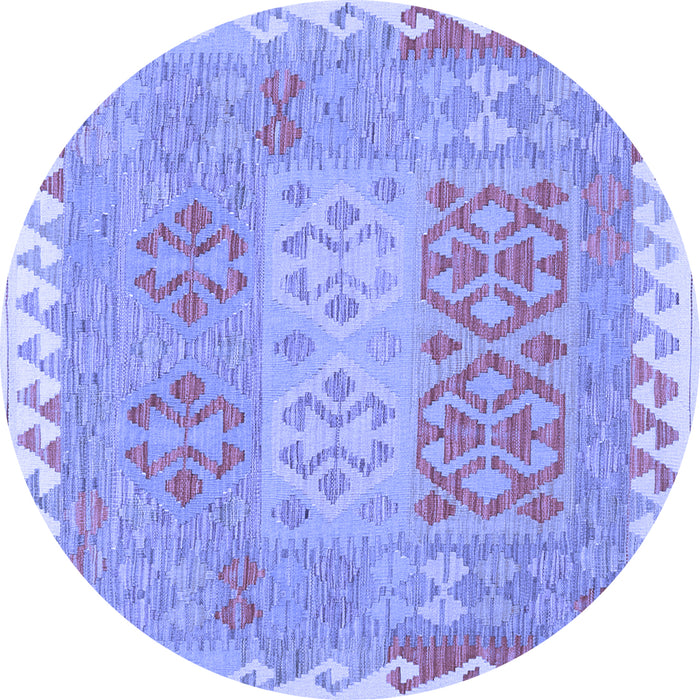 Round Southwestern Blue Country Rug, con2232blu