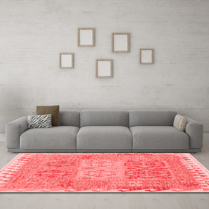 Country Red Washable Rugs
