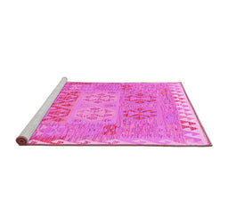 Sideview of Machine Washable Southwestern Pink Country Rug, wshcon2232pnk