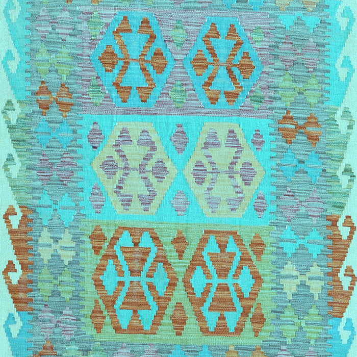 Machine Washable Southwestern Light Blue Country Rug, wshcon2232lblu