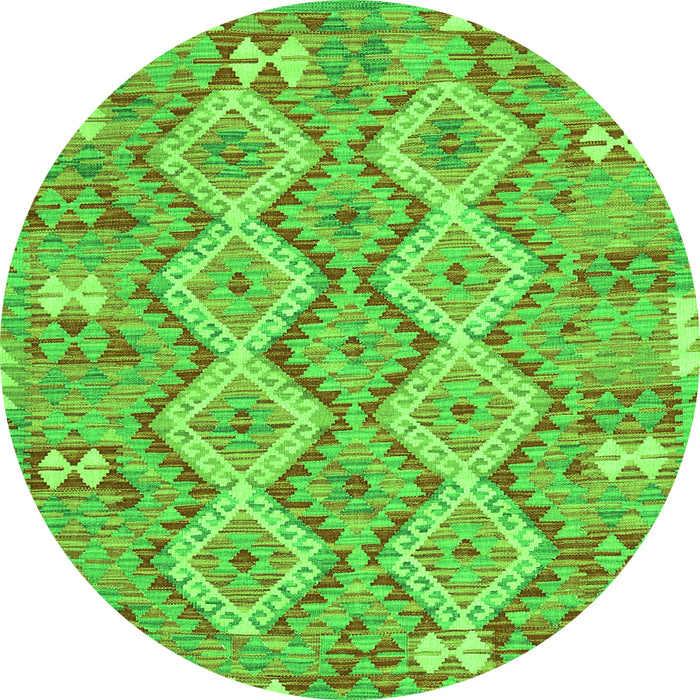 Square Southwestern Green Country Rug, con2233grn