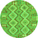 Square Southwestern Green Country Rug, con2233grn