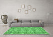 Machine Washable Southwestern Emerald Green Country Area Rugs in a Living Room,, wshcon2233emgrn