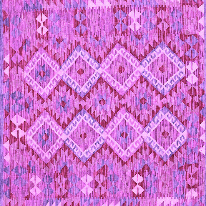 Square Machine Washable Southwestern Purple Country Area Rugs, wshcon2233pur