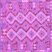 Square Machine Washable Southwestern Purple Country Area Rugs, wshcon2233pur