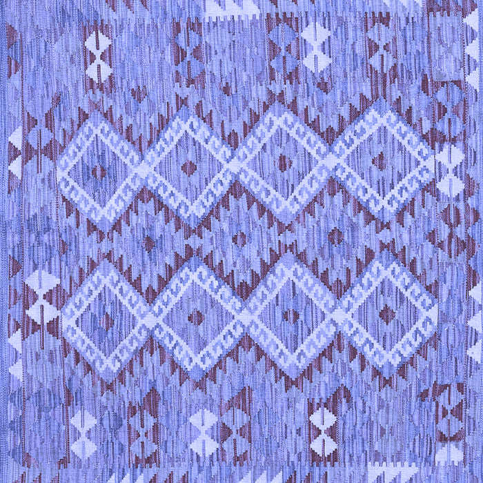 Square Machine Washable Southwestern Blue Country Rug, wshcon2233blu