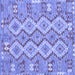 Square Machine Washable Southwestern Blue Country Rug, wshcon2233blu