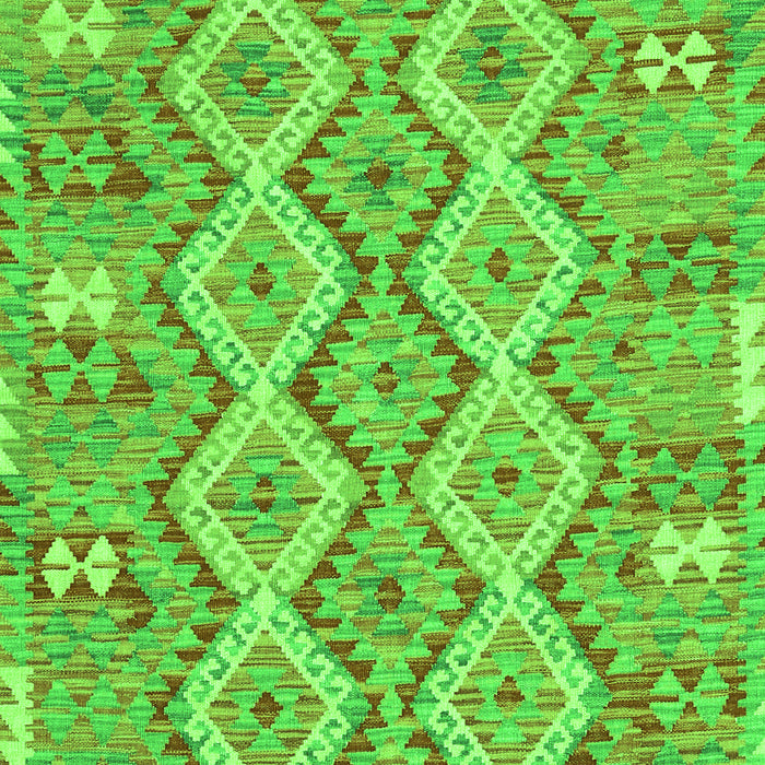 Serging Thickness of Machine Washable Southwestern Green Country Area Rugs, wshcon2233grn