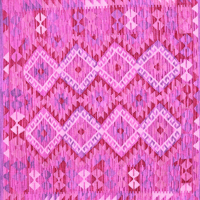 Square Machine Washable Southwestern Pink Country Rug, wshcon2233pnk