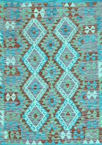 Southwestern Light Blue Country Rug, con2233lblu