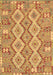 Machine Washable Southwestern Brown Country Rug, wshcon2233brn