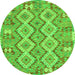 Machine Washable Southwestern Green Country Area Rugs, wshcon2233grn