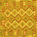 Square Southwestern Yellow Country Rug, con2233yw