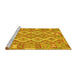 Sideview of Machine Washable Southwestern Yellow Country Rug, wshcon2233yw