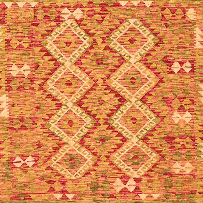 Round Machine Washable Southwestern Orange Country Area Rugs, wshcon2233org