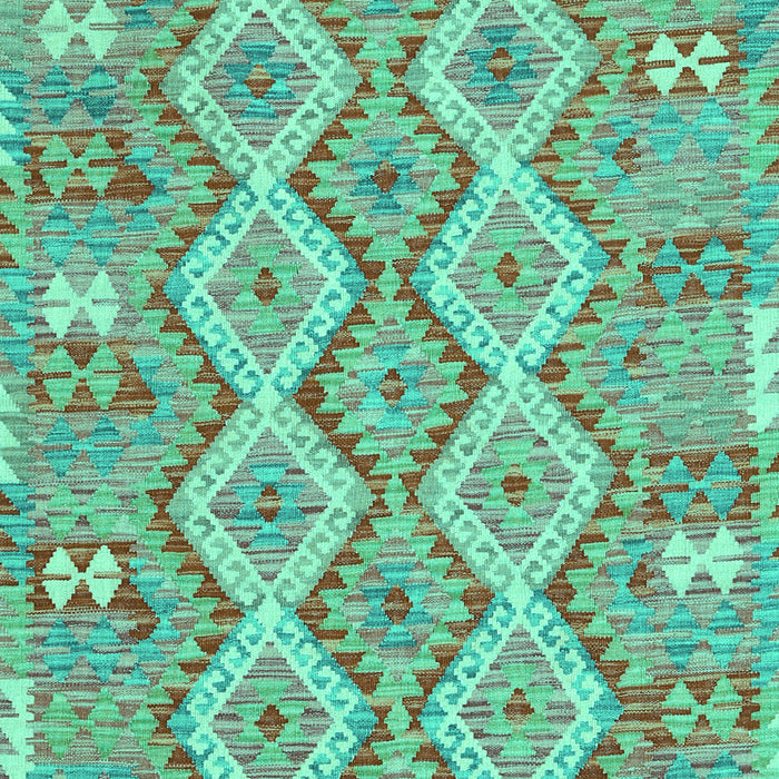 Machine Washable Southwestern Turquoise Country Area Rugs, wshcon2233turq
