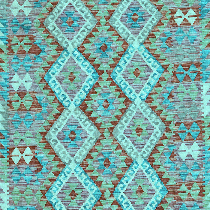 Machine Washable Southwestern Light Blue Country Rug, wshcon2233lblu