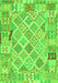 Serging Thickness of Machine Washable Abstract Green Contemporary Area Rugs, wshcon2234grn