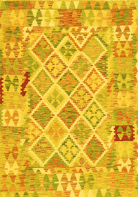 Abstract Yellow Contemporary Rug, con2234yw