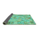 Sideview of Abstract Turquoise Contemporary Rug, con2234turq