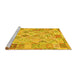 Sideview of Machine Washable Abstract Yellow Contemporary Rug, wshcon2234yw