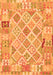 Serging Thickness of Machine Washable Abstract Orange Contemporary Area Rugs, wshcon2234org