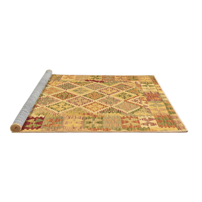 Sideview of Machine Washable Abstract Brown Contemporary Rug, wshcon2234brn