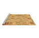 Sideview of Machine Washable Abstract Brown Contemporary Rug, wshcon2234brn