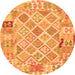 Machine Washable Abstract Orange Contemporary Area Rugs, wshcon2234org