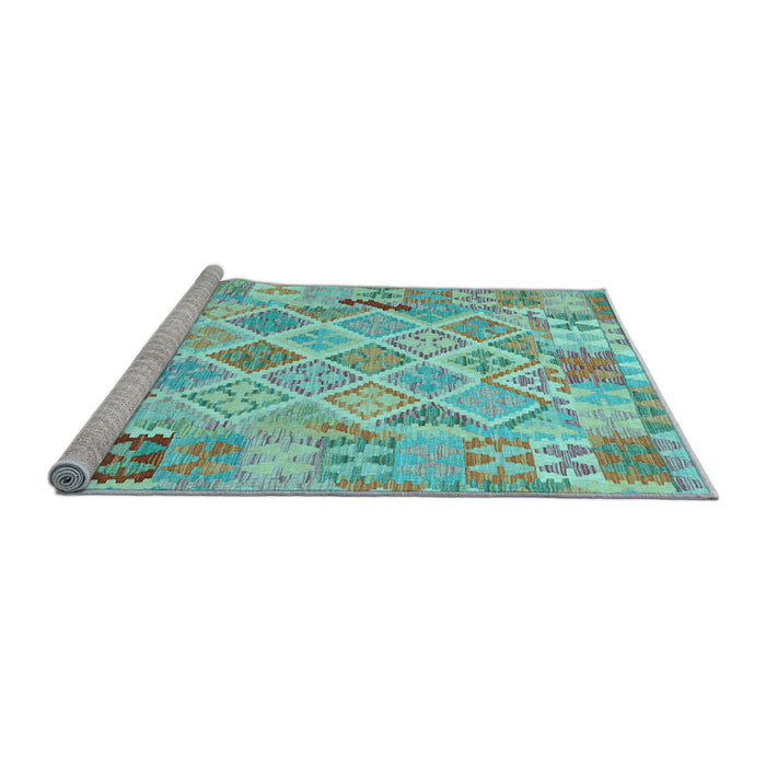 Sideview of Machine Washable Abstract Light Blue Contemporary Rug, wshcon2234lblu