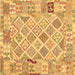 Square Abstract Brown Contemporary Rug, con2234brn