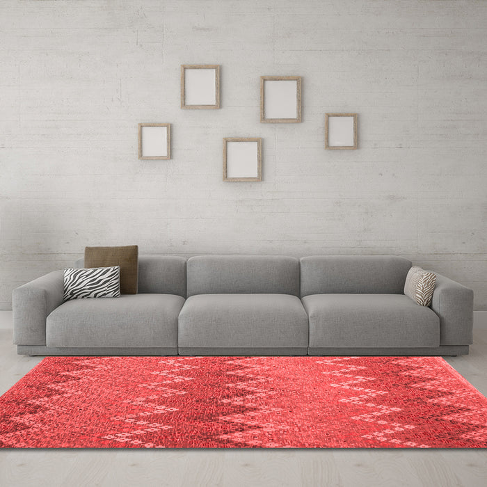 Country Red Washable Rugs