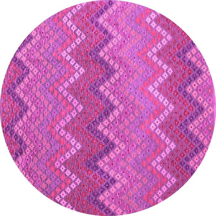 Round Southwestern Pink Country Rug, con2235pnk