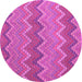 Round Southwestern Pink Country Rug, con2235pnk