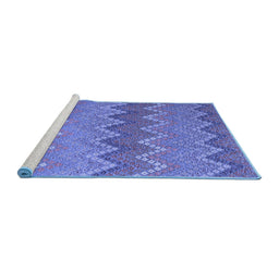 Sideview of Machine Washable Southwestern Blue Country Rug, wshcon2235blu
