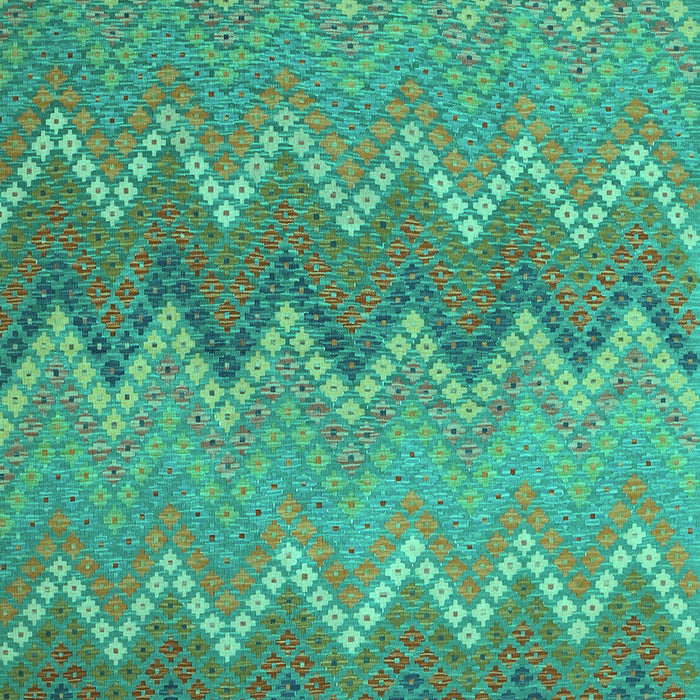 Machine Washable Southwestern Turquoise Country Area Rugs, wshcon2235turq
