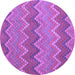 Round Southwestern Purple Country Rug, con2235pur