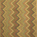 Square Southwestern Brown Country Rug, con2235brn