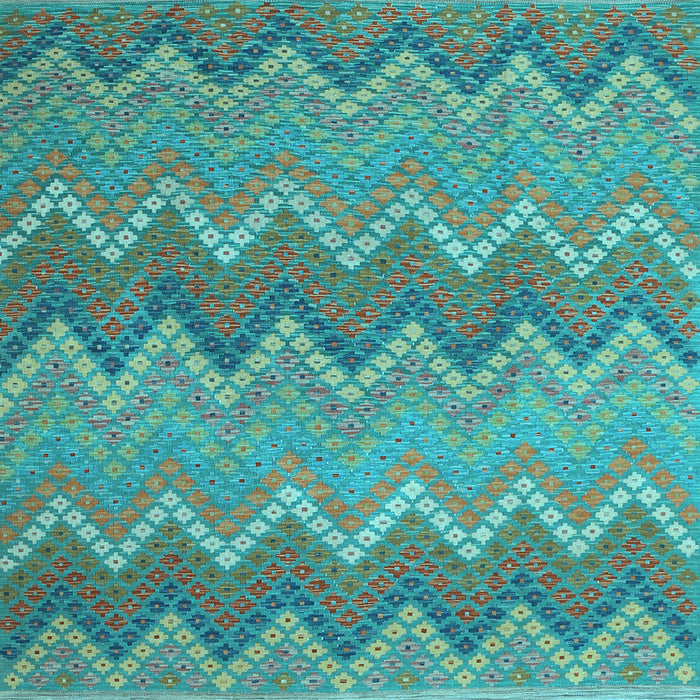 Square Southwestern Light Blue Country Rug, con2235lblu