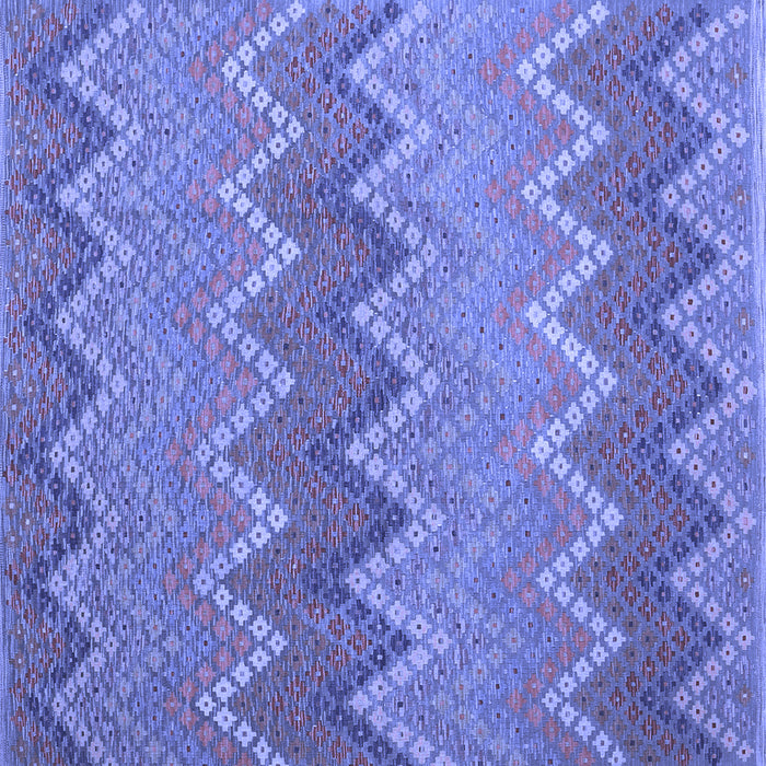 Square Machine Washable Southwestern Blue Country Rug, wshcon2235blu