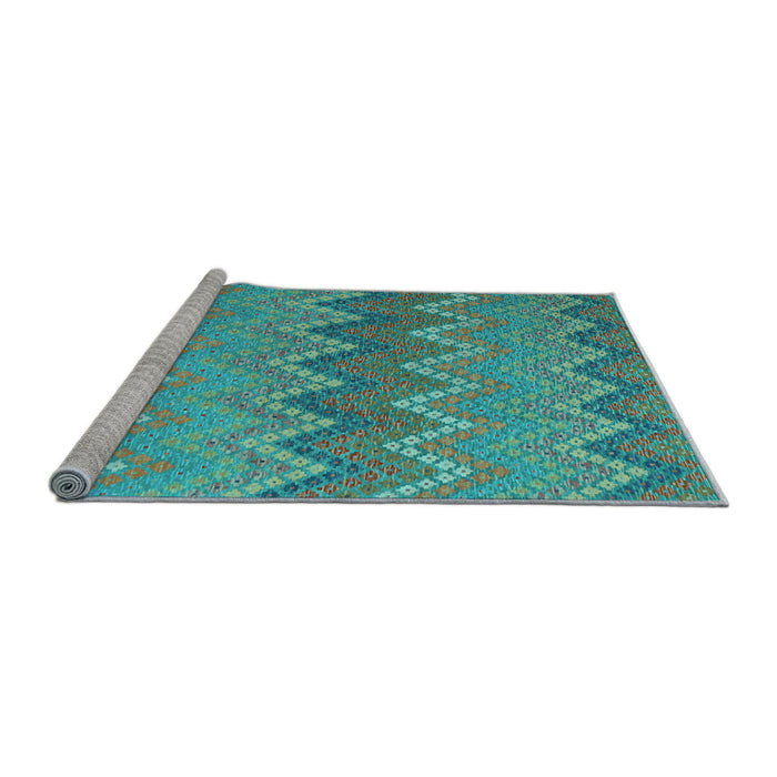 Sideview of Machine Washable Southwestern Light Blue Country Rug, wshcon2235lblu