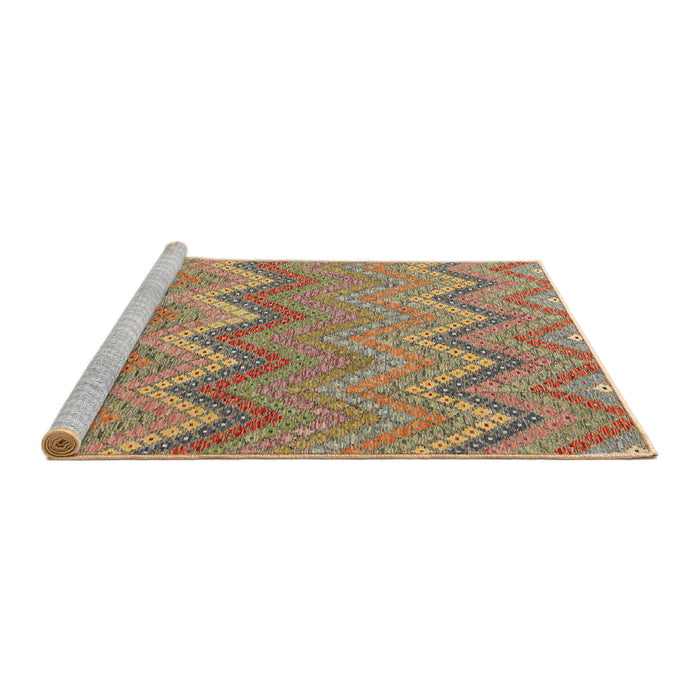 Serging Thickness of Machine Washable Contemporary Sienna Brown Rug, wshcon2236