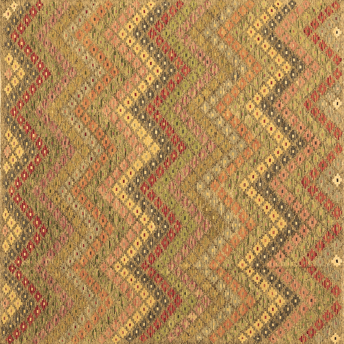 Square Machine Washable Southwestern Brown Country Rug, wshcon2236brn