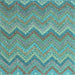 Square Southwestern Light Blue Country Rug, con2236lblu